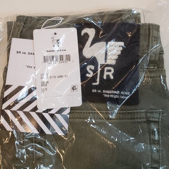 Sandrine Rose x Free People Army Green Skinny Jeans Size 27 - Picture 4 of 7